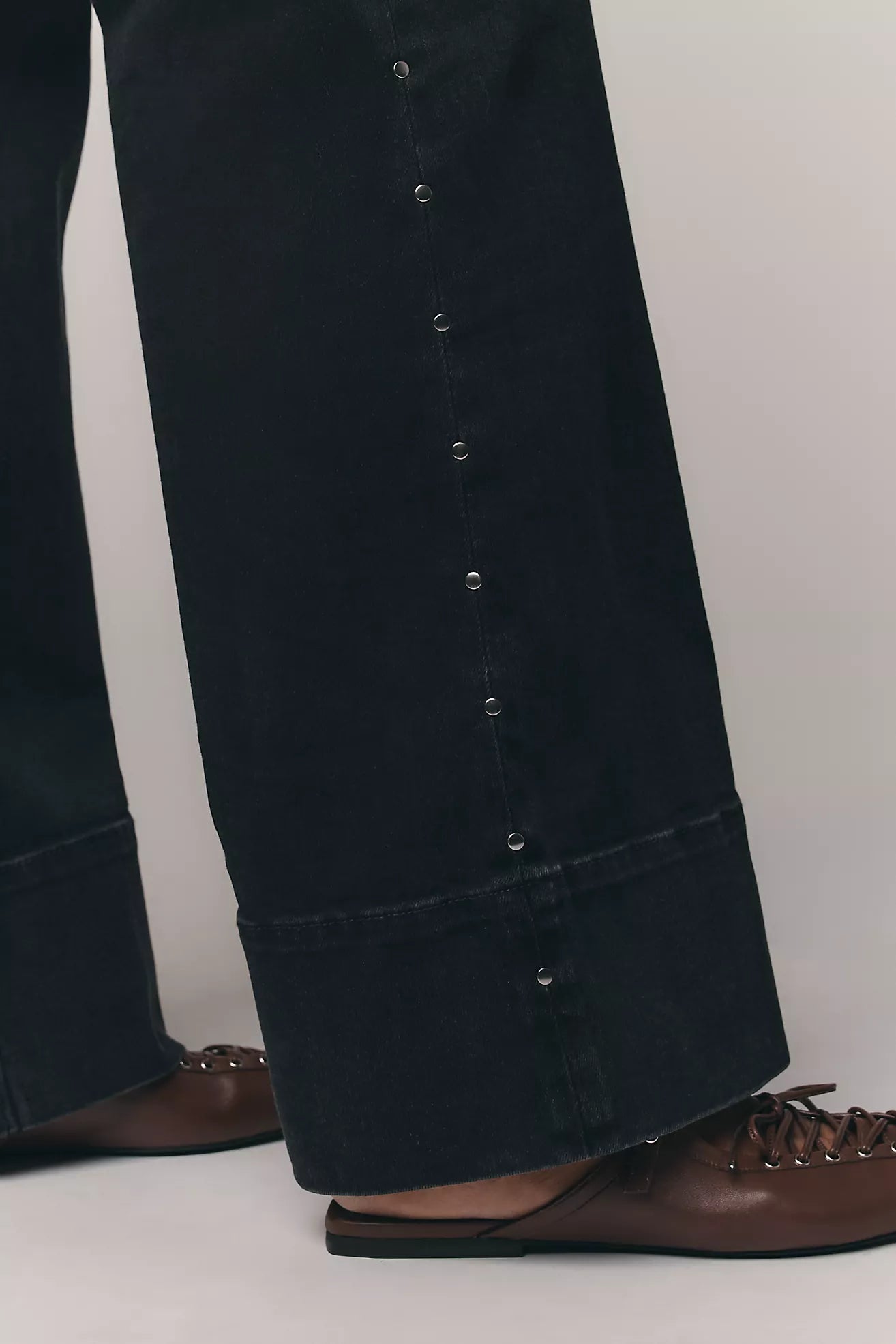 The Rylan Studded Relaxed High-Rise Flare Pants by Pilcro