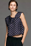 Load image into Gallery viewer, Maeve Short-Sleeve Draped Asymmetric Top
