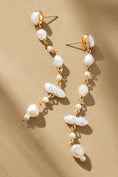 Load image into Gallery viewer, Multi Pearl Linear Drop Earrings
