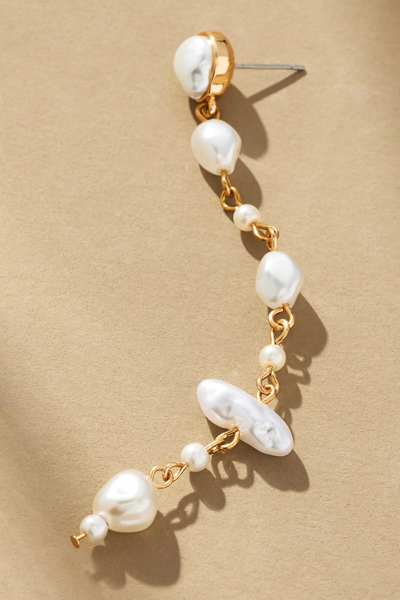 Multi Pearl Linear Drop Earrings