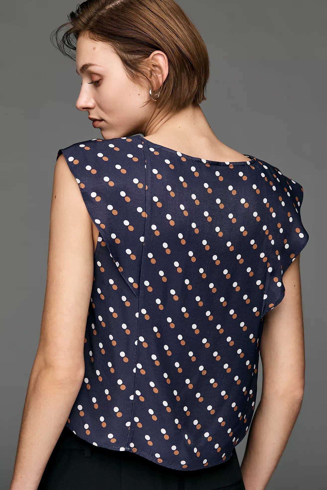 Maeve Short-Sleeve Draped Asymmetric Top