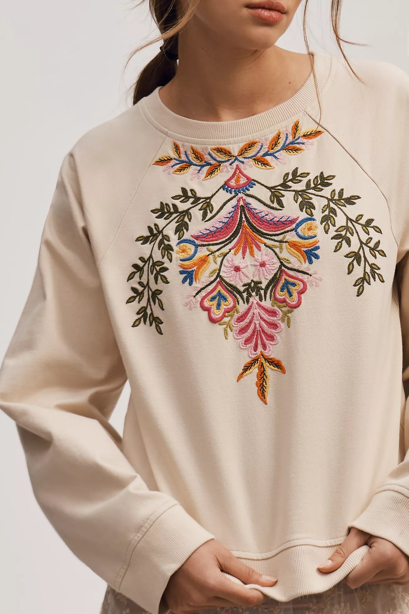 By Anthropologie Embroidered Sweatshirt