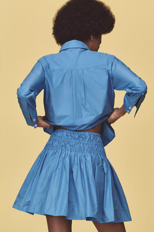 By Anthropologie Smocked Drop-Waist Mini Skirt