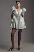 Load image into Gallery viewer, Hutch V-Neck Ruffle-Sleeve Mini Dress
