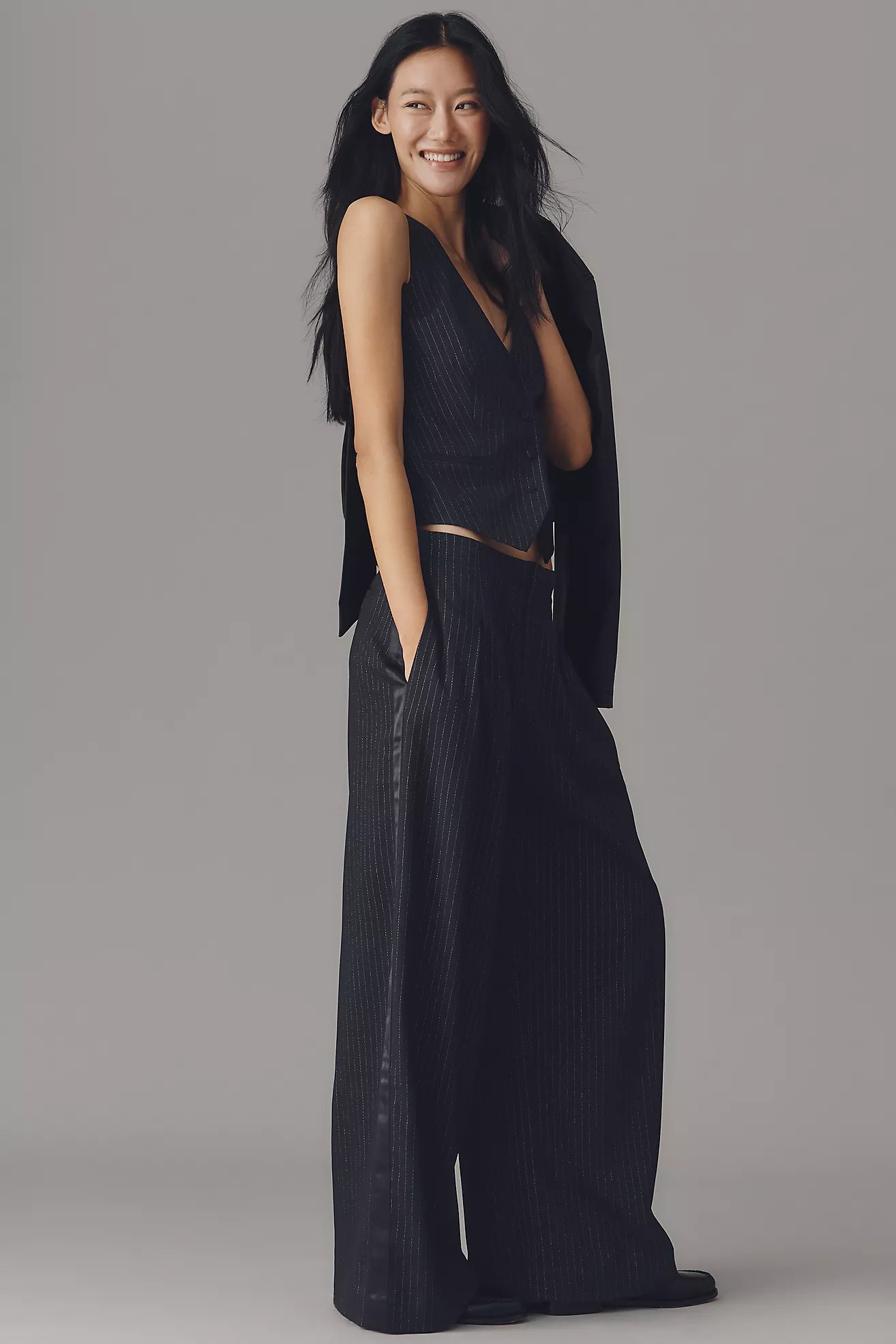 By Anthropologie Striped Tuxedo Pants
