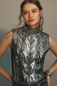 Load image into Gallery viewer, Pilcro Cabled Foil Muscle Tank Sweater
