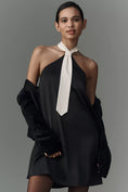 Load image into Gallery viewer, Flat White Tie Halter Mini Dress
