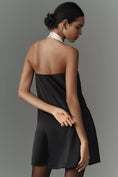 Load image into Gallery viewer, Flat White Tie Halter Mini Dress
