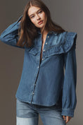 Load image into Gallery viewer, Pilcro Ruffled Chambray Buttondown
