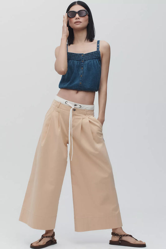 Maeve Twisted-Cuff Chino Pants