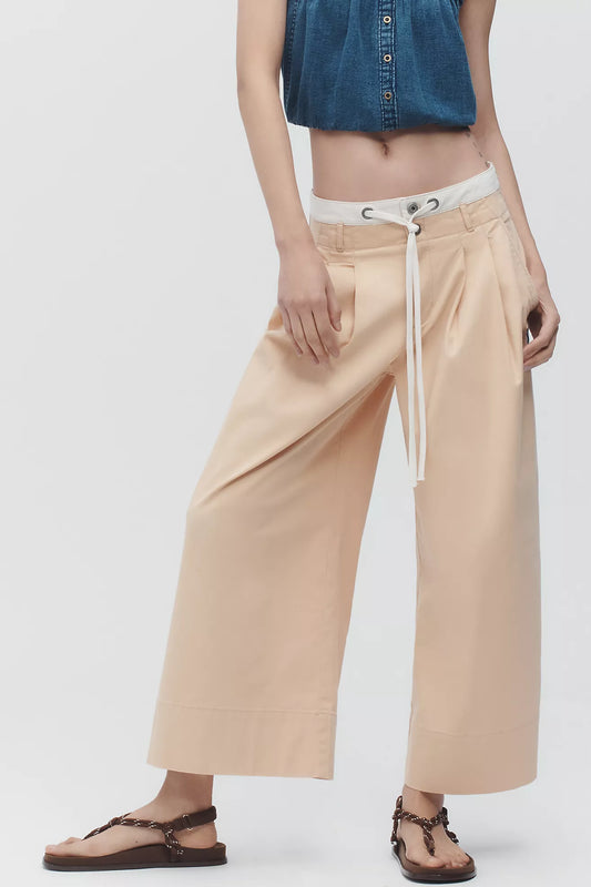 Maeve Twisted-Cuff Chino Pants