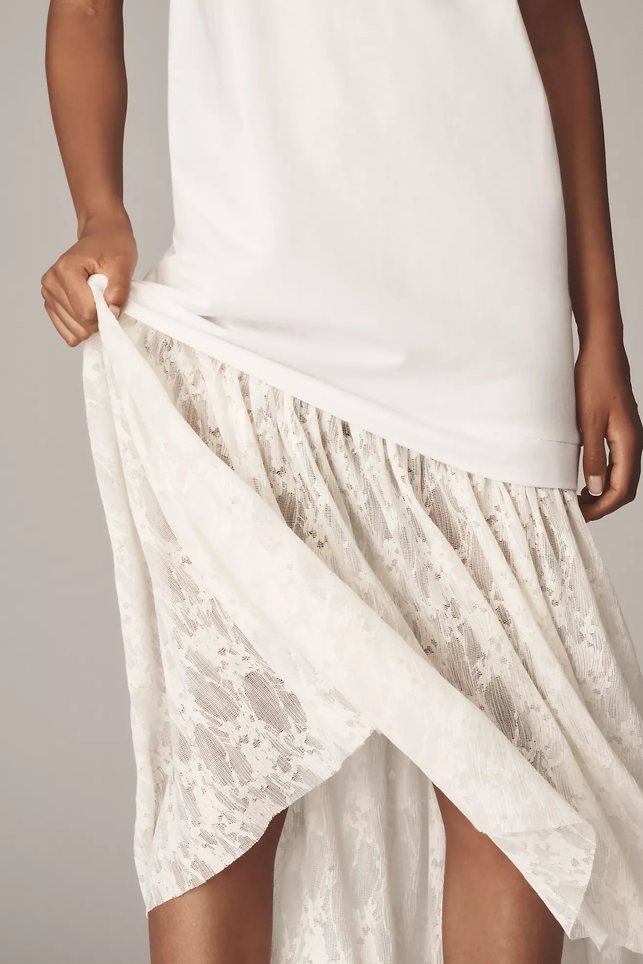 By Anthropologie Twofer Lace T-Shirt Dress
