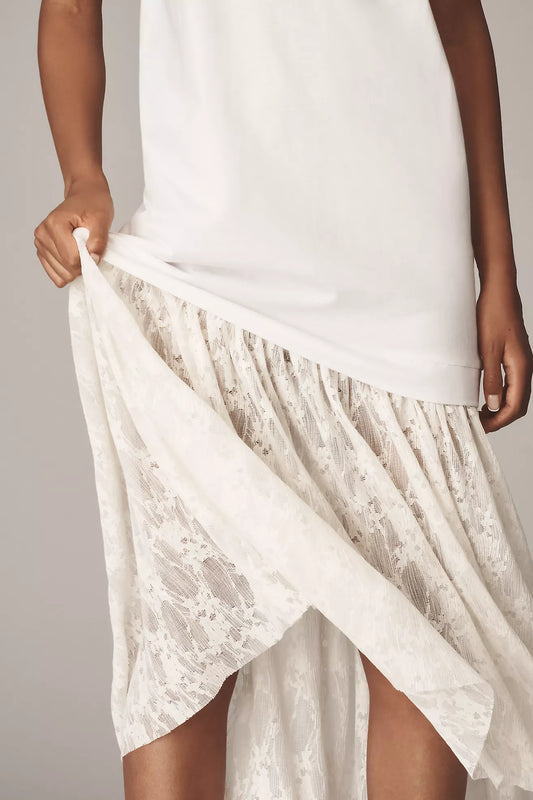 By Anthropologie Twofer Lace T-Shirt Dress