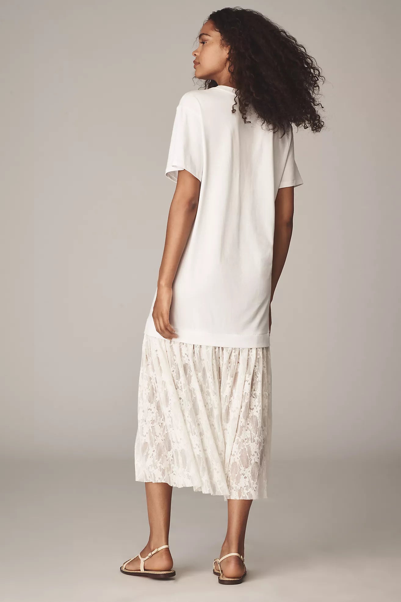 By Anthropologie Twofer Lace T-Shirt Dress