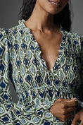 Load image into Gallery viewer, By Anthropologie Long-Sleeve V-Neck Ruffle Mini Dress
