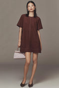 Load image into Gallery viewer, The Emmy Faux-Suede Short-Sleeve Mini Swing Dress by Maeve
