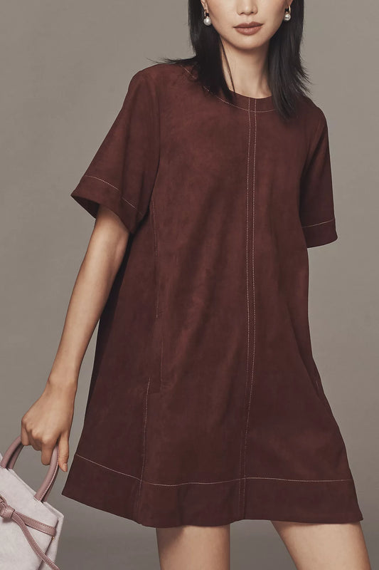 dark denim mini dress Luminis Mini Dress in Dark Denim Indigo , Frill , Zip Up