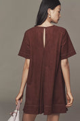 Load image into Gallery viewer, The Emmy Faux-Suede Short-Sleeve Mini Swing Dress by Maeve
