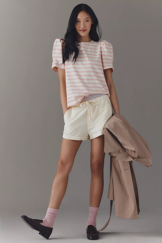 English Factory Puff-Sleeve Striped Top