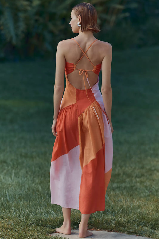 Celandine Sleeveless Drop-Waist Midi Dress