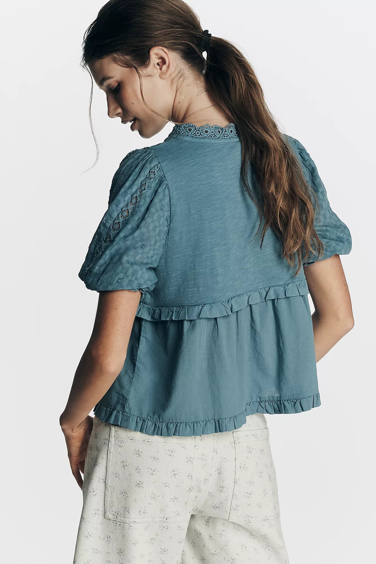 By Anthropologie Sleeveless V-Neck Babydoll Top