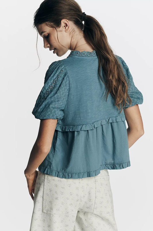 By Anthropologie Sleeveless V-Neck Babydoll Top