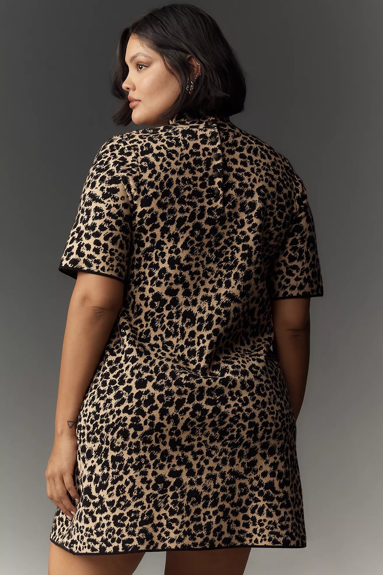 The Annalise Maeve Mock Neck Mini Shift Dress