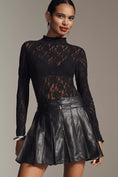 Load image into Gallery viewer, By Anthropologie Faux Leather Pleated Hardware Mini Skirt
