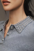 Load image into Gallery viewer, By Anthropologie Studded-Collar Polo Sweater
