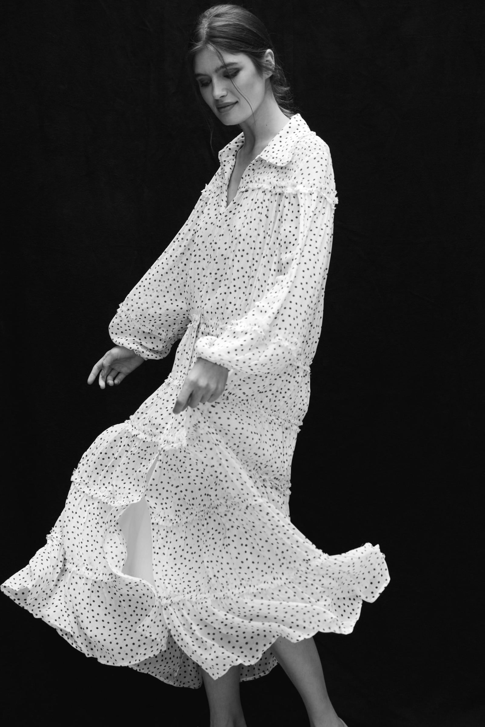 By Anthropologie Long-Sleeve Smocked Tiered Maxi Dress By Anthropologie Long-Sleeve Smocked Tiered Maxi Dress