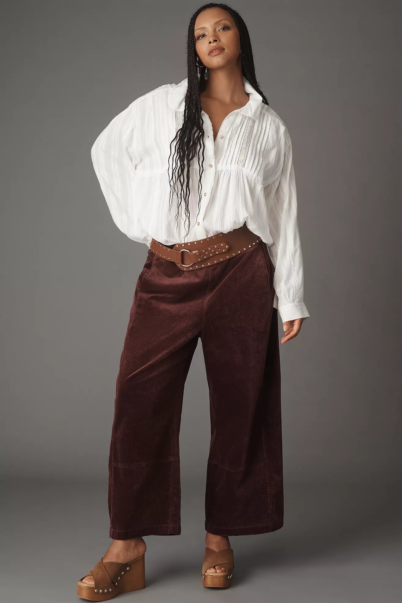 The Izzie Relaxed Pull-On Barrel Pants by Pilcro: Corduroy Edition