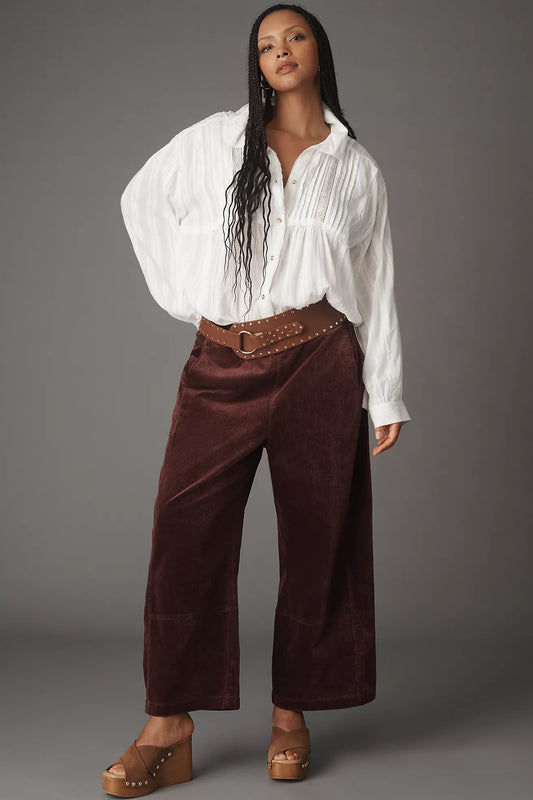 The Izzie Relaxed Pull-On Barrel Pants by Pilcro: Corduroy Edition