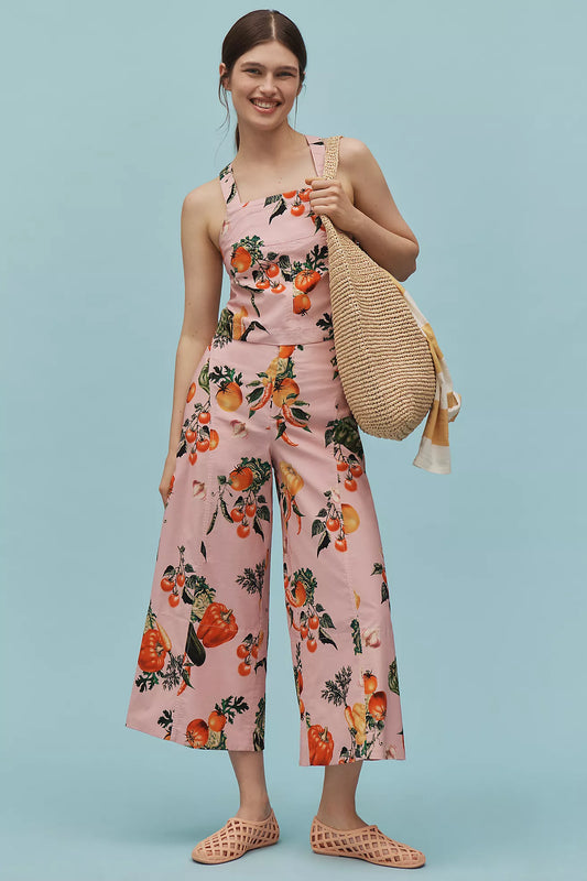Maeve High-Rise Printed Crop Wide-Leg Pants