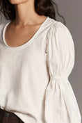 Load image into Gallery viewer, Pilcro Banded Puff-Sleeve Cotton Top
