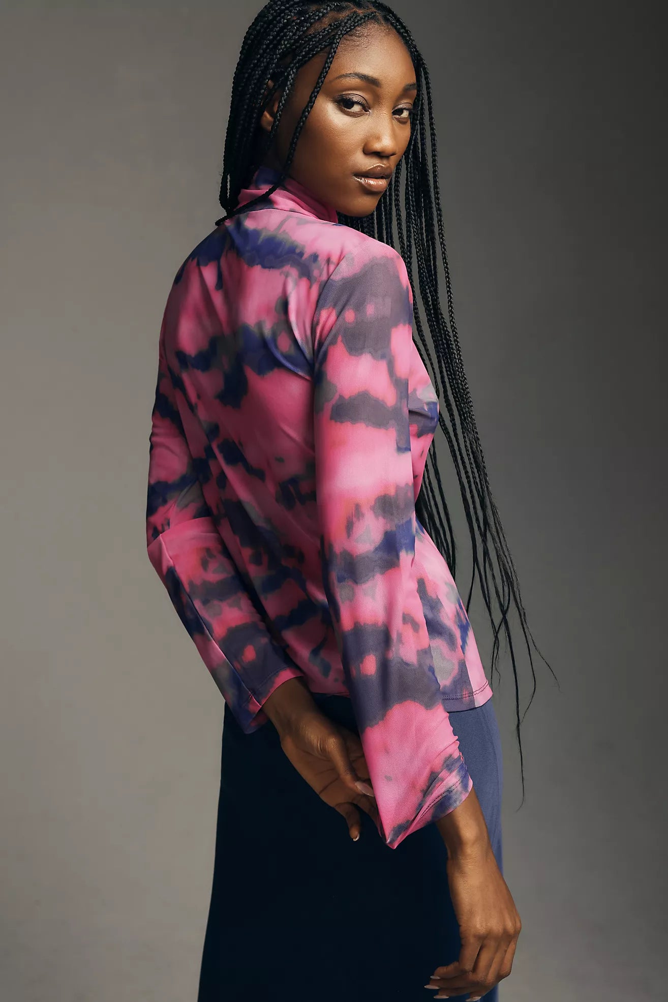By Anthropologie Mesh Turtleneck Top