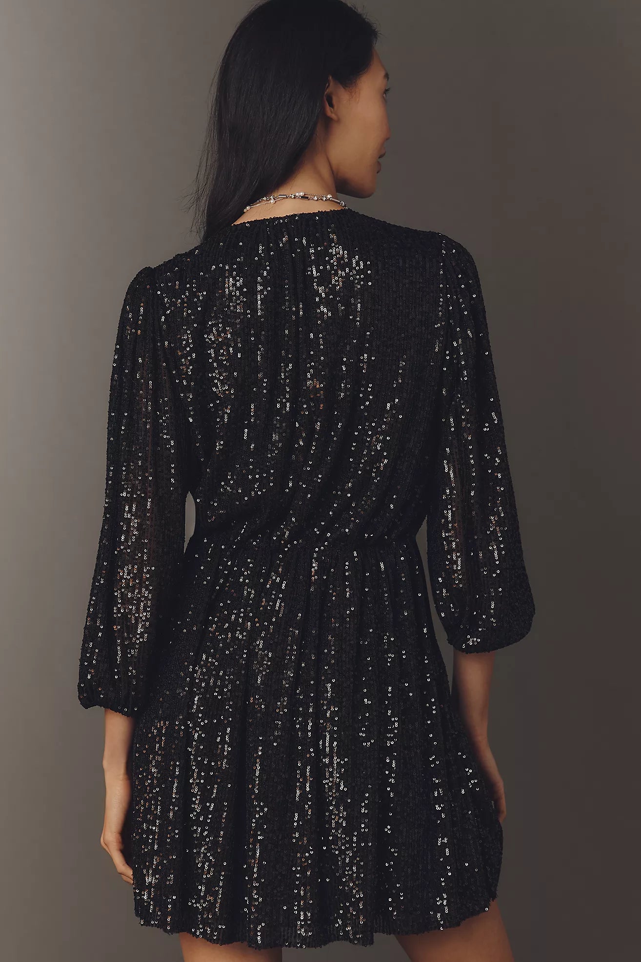 PAIGE Gianetta V-Neck Sequin Mini Dress