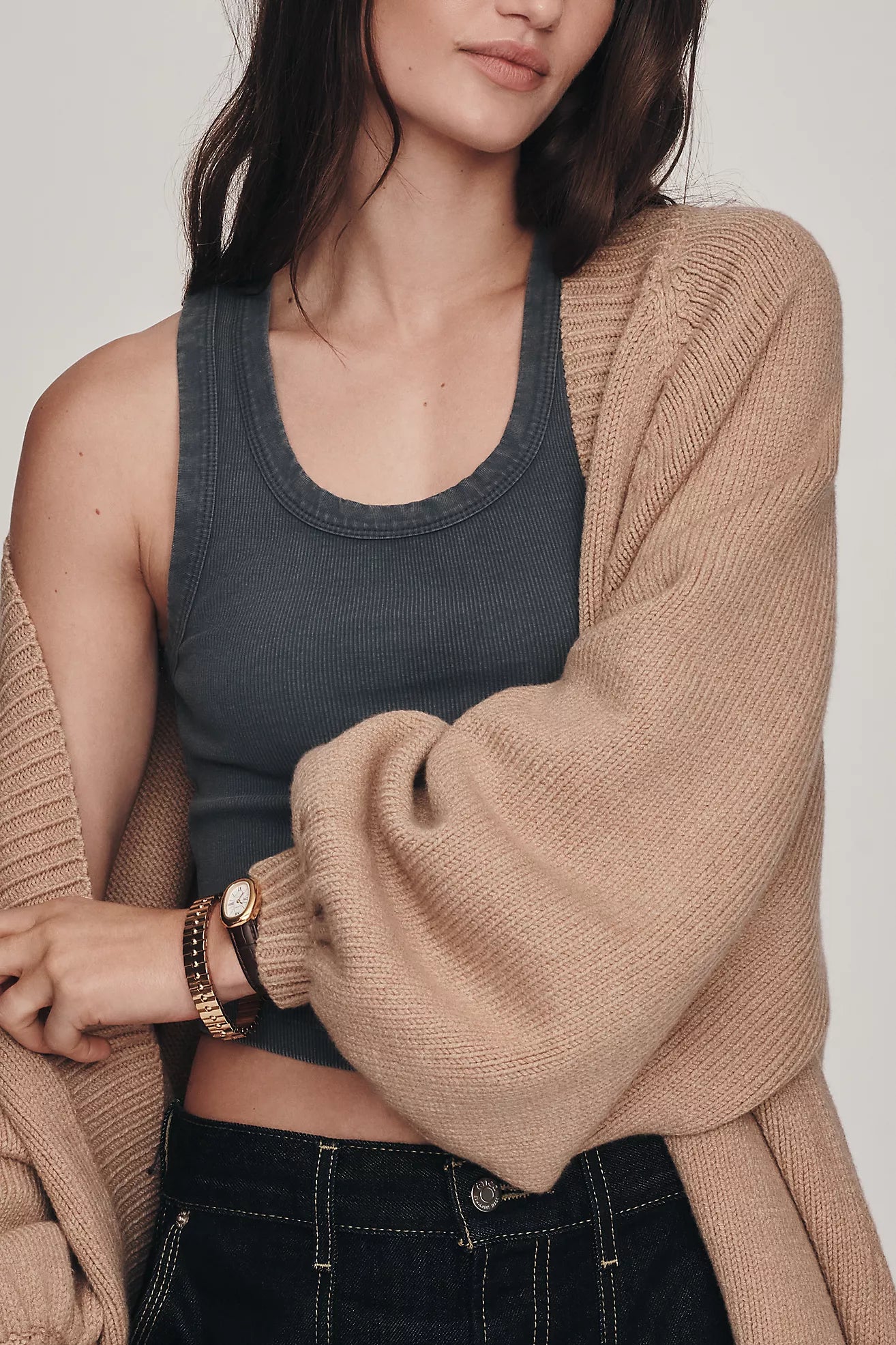 By Anthropologie Oversized Puff-Sleeve Cardigan