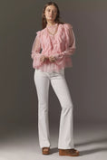Load image into Gallery viewer, By Anthropologie Long-Sleeve Ruffle Sheer Blouse
