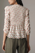 Load image into Gallery viewer, By Anthropologie Ruched-Sleeve Smocked Blouse
