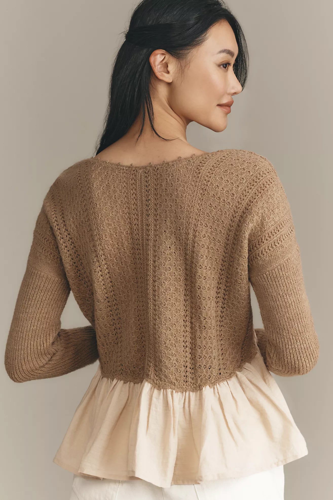 By Anthropologie Twofer Sweater Peplum Blouse