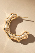Load image into Gallery viewer, Small Metallic Bamboo Hoop Earrings
