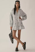 Load image into Gallery viewer, Pilcro Long-Sleeve V-Neck Button-Front Mini Shirt Dress
