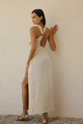 Load image into Gallery viewer, By Anthropologie Asymmetrical Linen Maxi Dress
