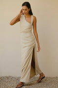 Load image into Gallery viewer, By Anthropologie Asymmetrical Linen Maxi Dress
