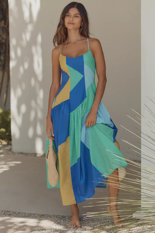 Celandine Sleeveless Drop-Waist Midi Dress
