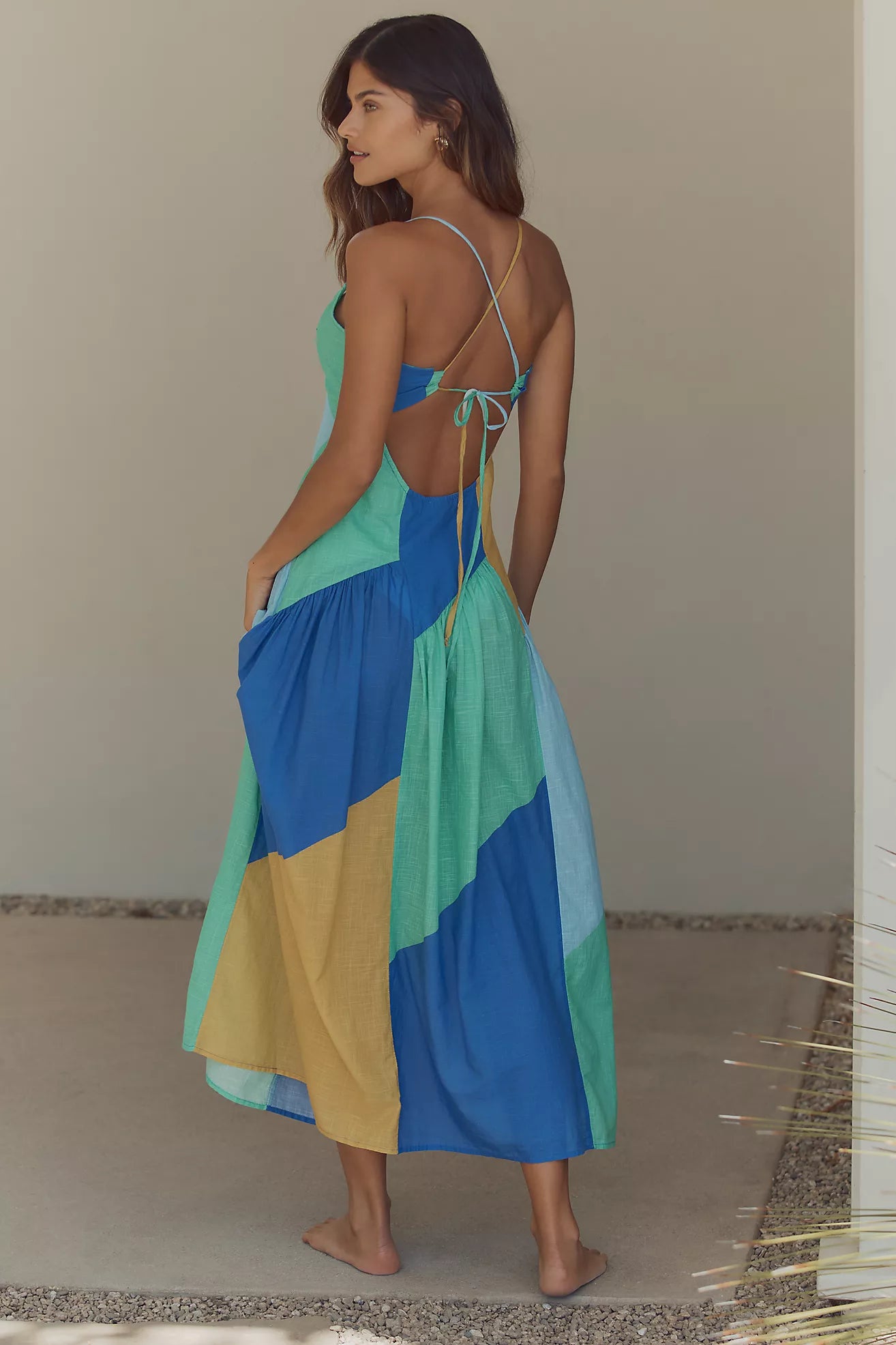 Celandine Sleeveless Drop-Waist Midi Dress