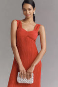 Load image into Gallery viewer, By Anthropologie Sleeveless Pleated Satin Midi Dress
