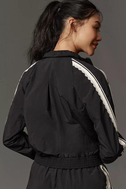 Daily Practice Lace-Trim Track Jacket