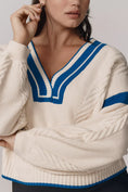 Load image into Gallery viewer, Maeve V-Neck Cable Pullover Sweater
