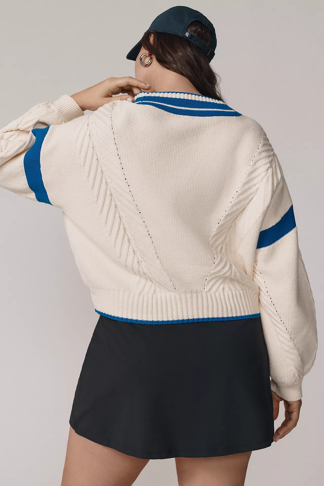 Maeve V-Neck Cable Pullover Sweater